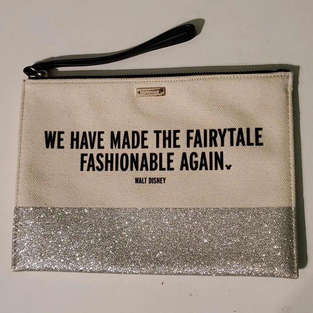 Kate Spade cream and Silver Cosmetic Bag